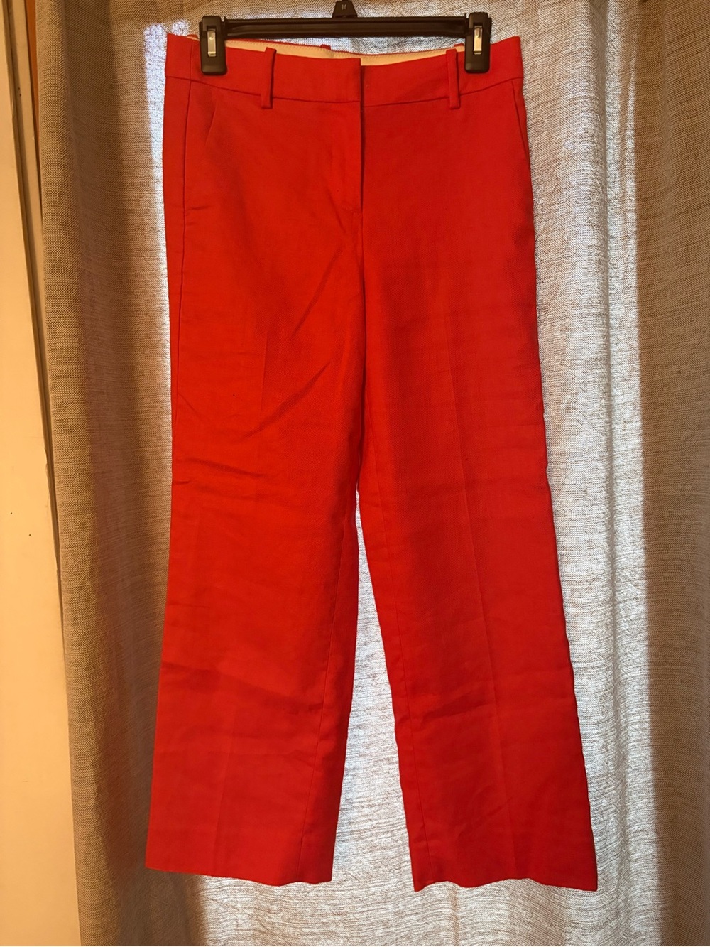 J Crew Orange cropped linen pants size 0